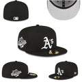 Oakland Athletics 1989 World Series Fitted Hat with Gray Underbrim - Black