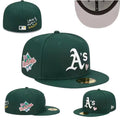 Oakland Athletics Love & Hustle 1989 World Series 59FIFTY Hat - Green with Heart Embroidery