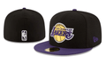 Los Angeles Lakers NBA Snapback Cap with Embroidered Logo and Purple Brim - Black