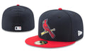 St. Louis Cardinals On-Field Fitted Cap - Navy with Red Brim