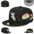 Chicago White Sox 59FIFTY Hat - Black with Floral Embroidery and White Logo