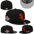 Chicago White Sox Fitted MLB Hat with 2003 All-Star Game Patch and Red Logo - Black