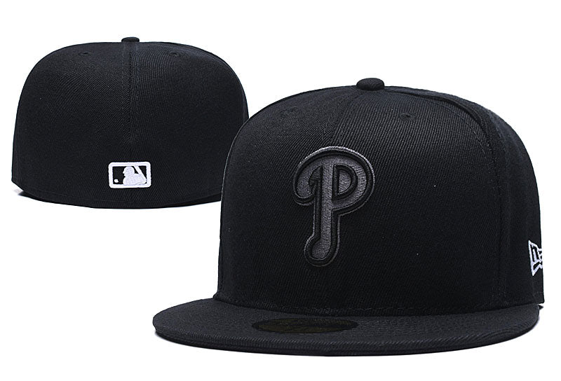 Philadelphia Phillies All-Black Fitted Hat - Minimalist Design
