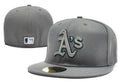 Oakland Athletics Fitted Cap - Grey with Embroidered Logo