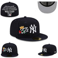 New York Yankees 27-Time World Series Champions Fitted Cap - Navy with Embroidered Details