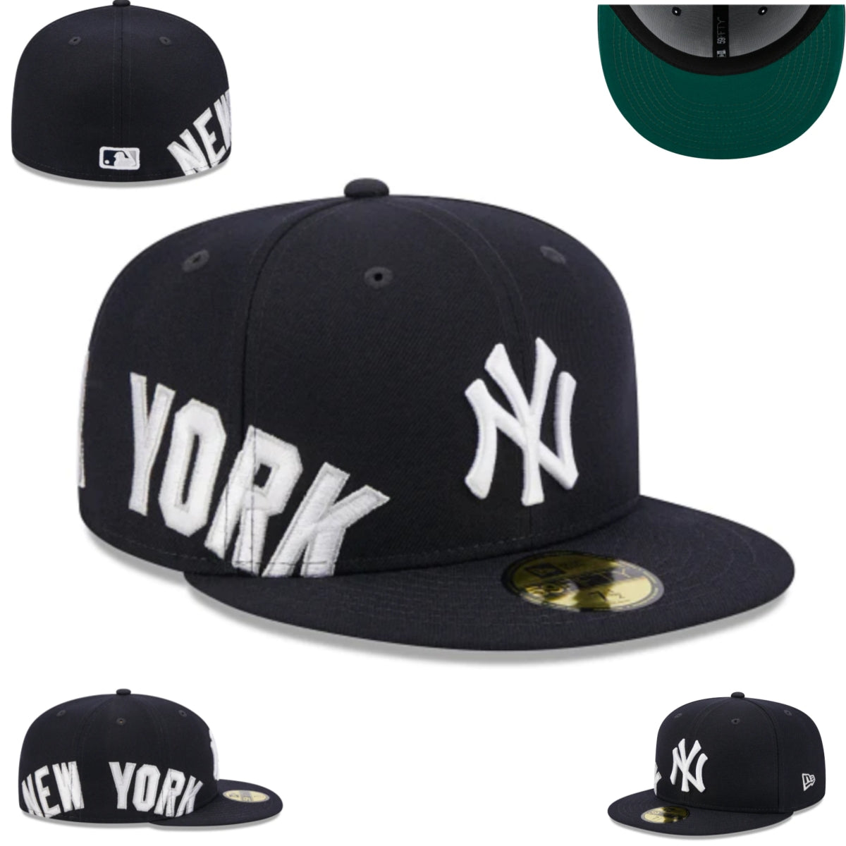 New York Yankees Cap - Bold Embroidered Black with White Accents