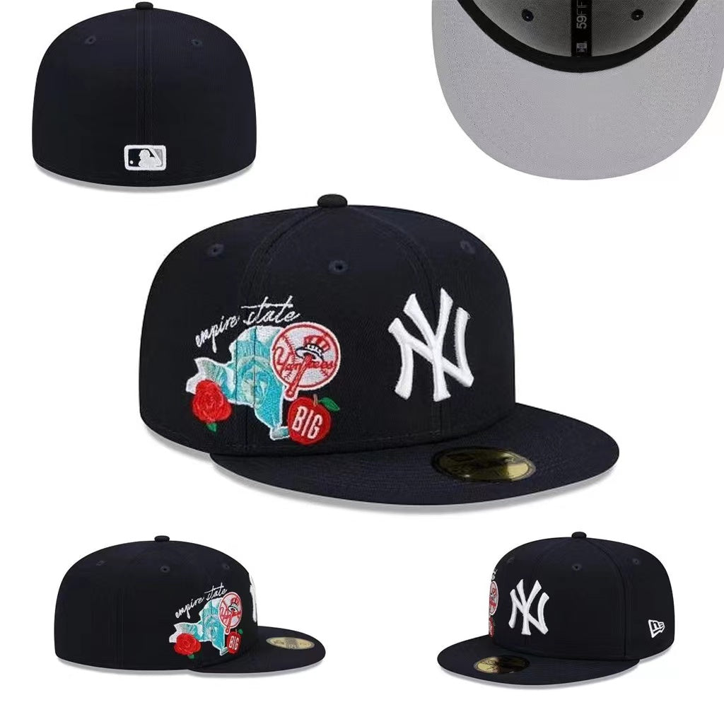 New York Yankees 59FIFTY Hat with Empire State Embroidery - Navy Blue