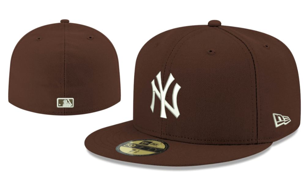 New York Yankees 59FIFTY Hat with White Logo - Brown