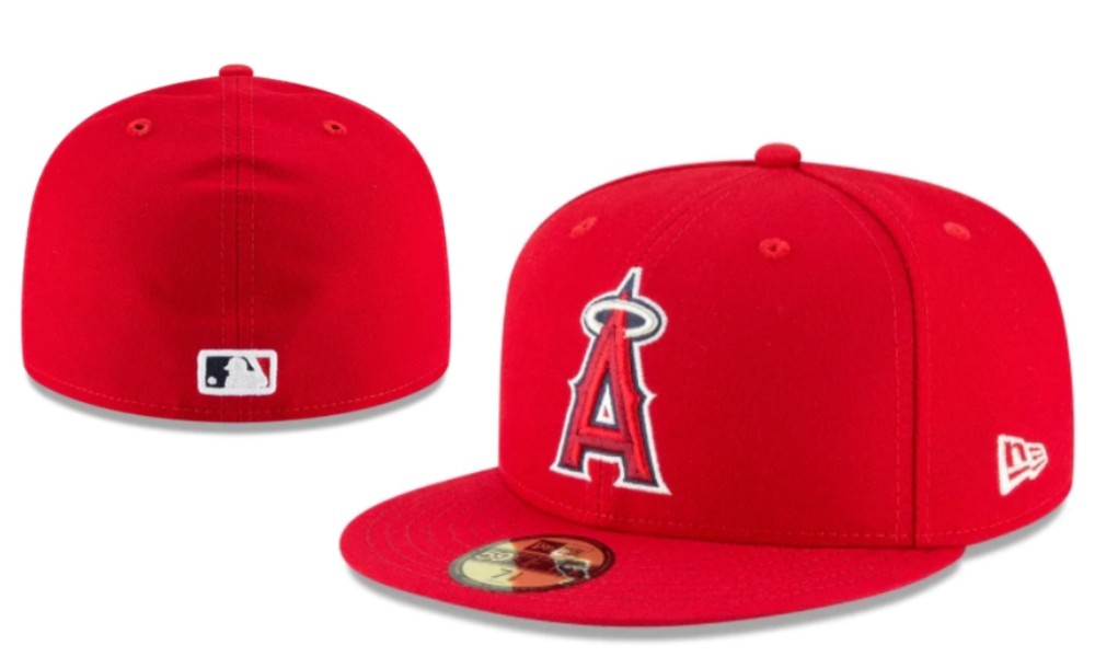 Los Angeles Angels Red Fitted Cap - MLB Hat with Embroidered Logo
