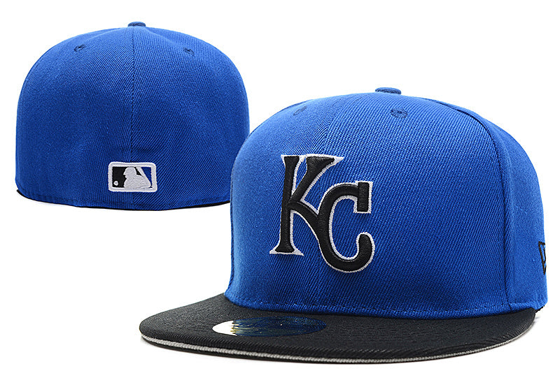 Kansas City Royals Blue and Black Fitted Cap - Embroidered Team Logo