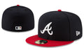 Atlanta Braves Classic Black and Red Fitted Hat with Logo