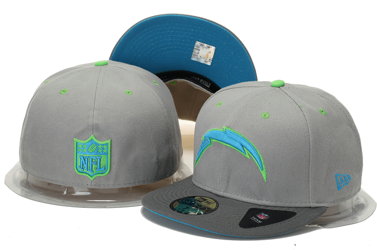 NFL Los Angeles Chargers Gray & Neon Green Fitted Hat - Design