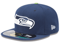 Seattle Seahawks NFL Fitted Hat with Logo - Navy Blue