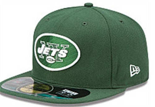 New York Jets Snapback Hat with Embroidered Team Logo - Green