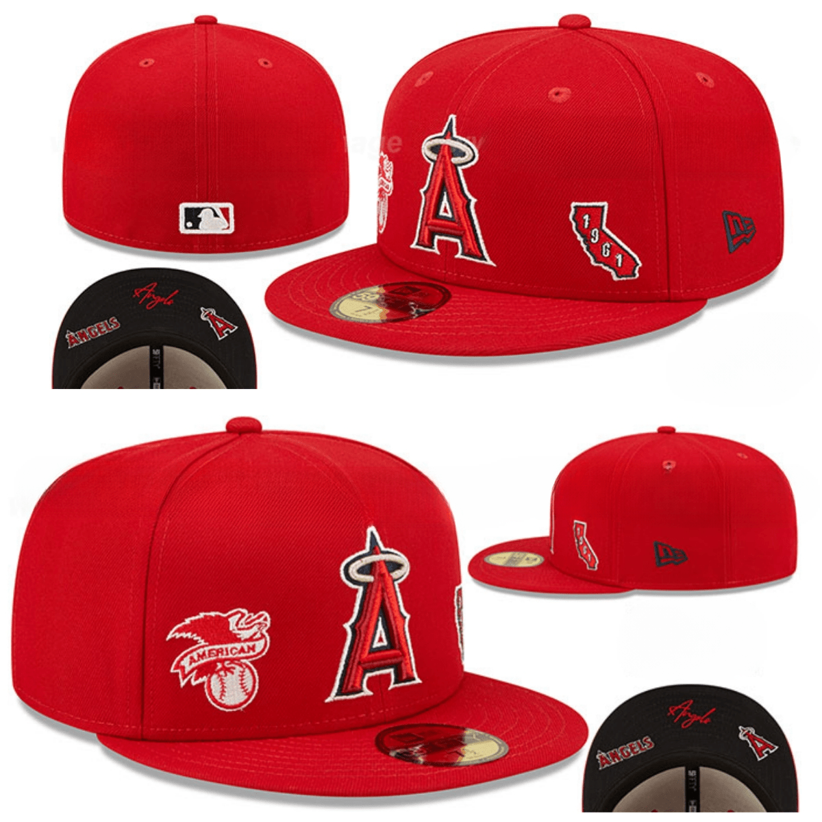Los Angeles Angels California Heritage Fitted Hat - Red