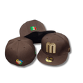 Mexico Baseball Fitted Hat - Brown & Gold