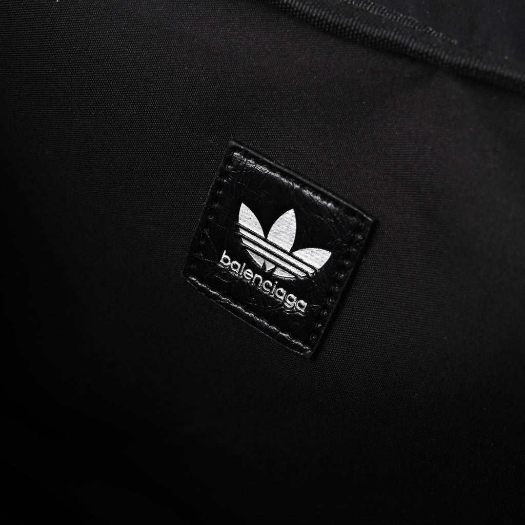 Balenciaga x adidas Large Duffel Travel Bag - Black with Trefoil Logo and Triple Stripes