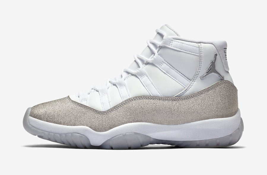 Air Jordan 11 Retro White Metallic Silver Womens Sneakers