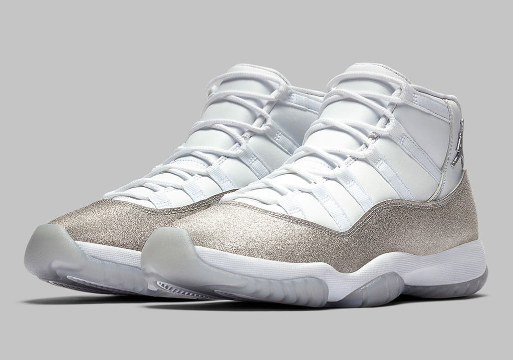 Air Jordan 11 Retro White Metallic Silver Womens Sneakers