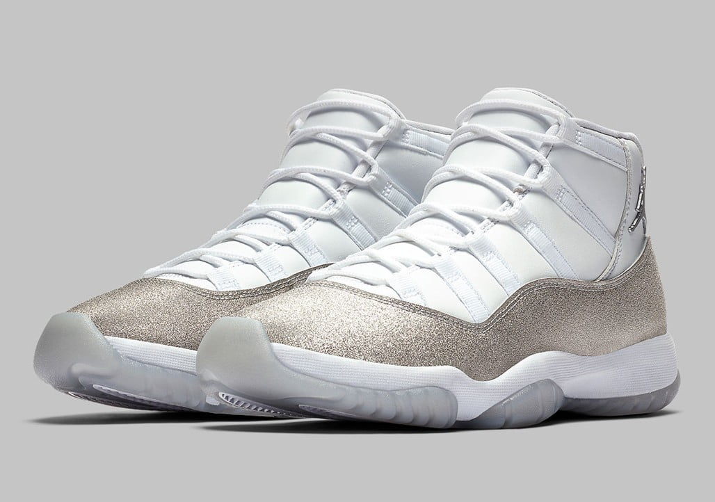 Air Jordan 11 Retro White Metallic Silver Womens Sneakers