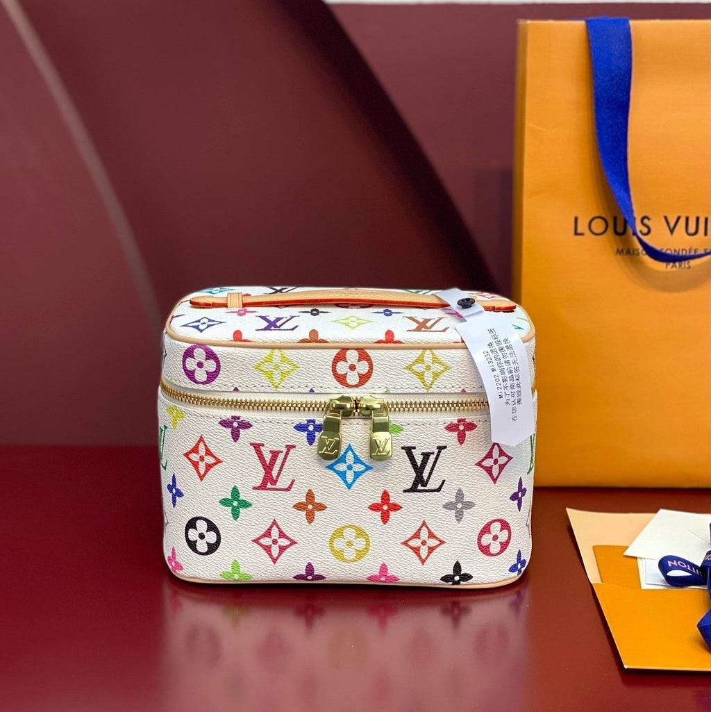 LOUIS VUITTON NICE BB 20 IN MULTICOLOR MONOGRAM CANVAS GOLD ZIPPER