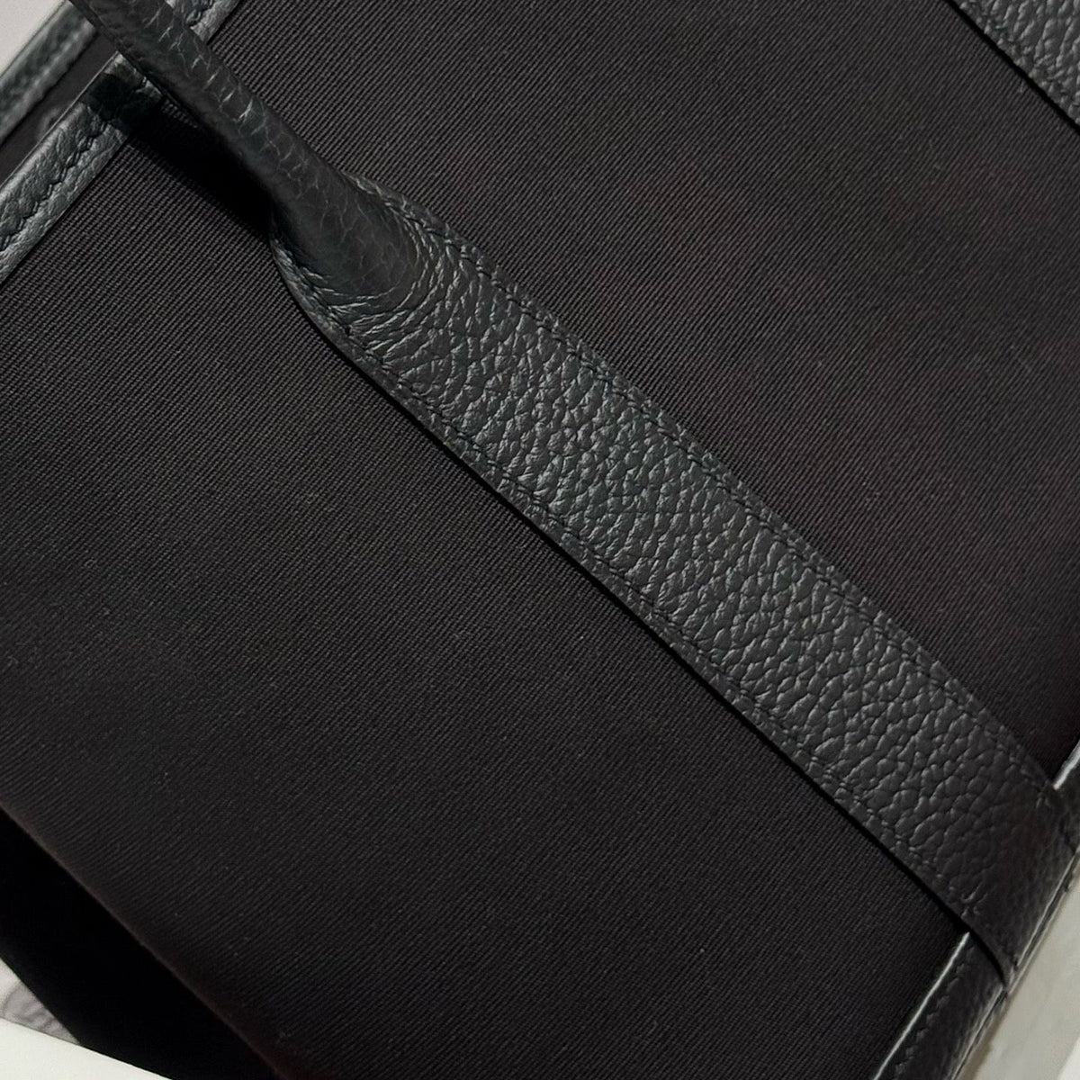 HERMES GARDEN PARTY 30CM IN BLACK TOILETS COTTON CANVAS AND CALFSKIN
