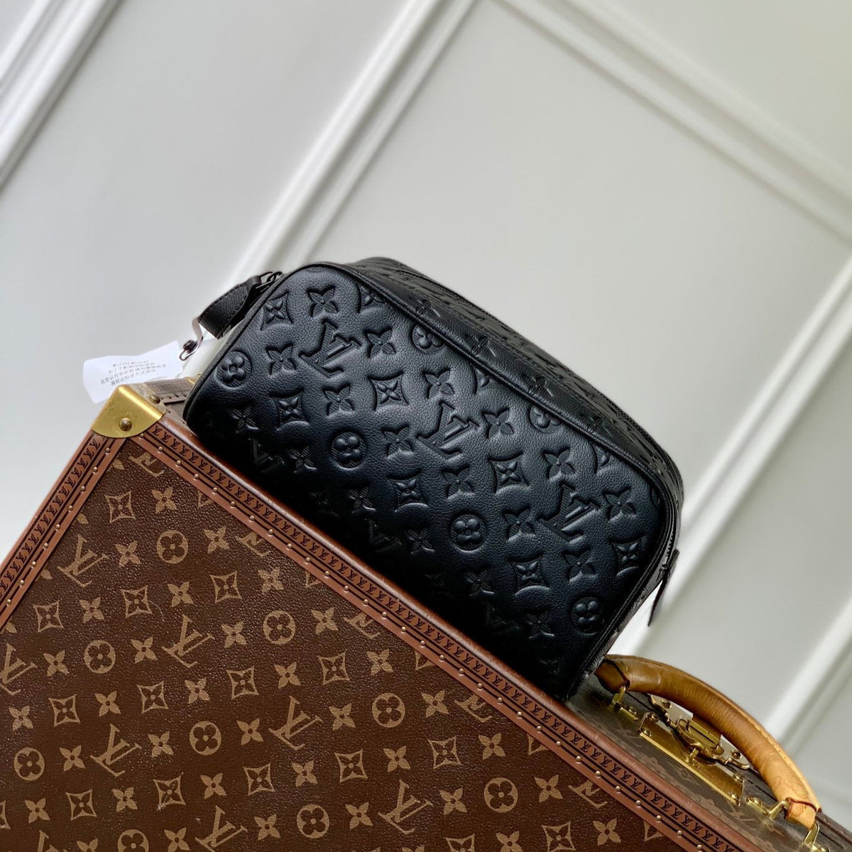 LOUIS VUITTON DOPP KIT 28 IN BLACK MONOGRAM SHADOW