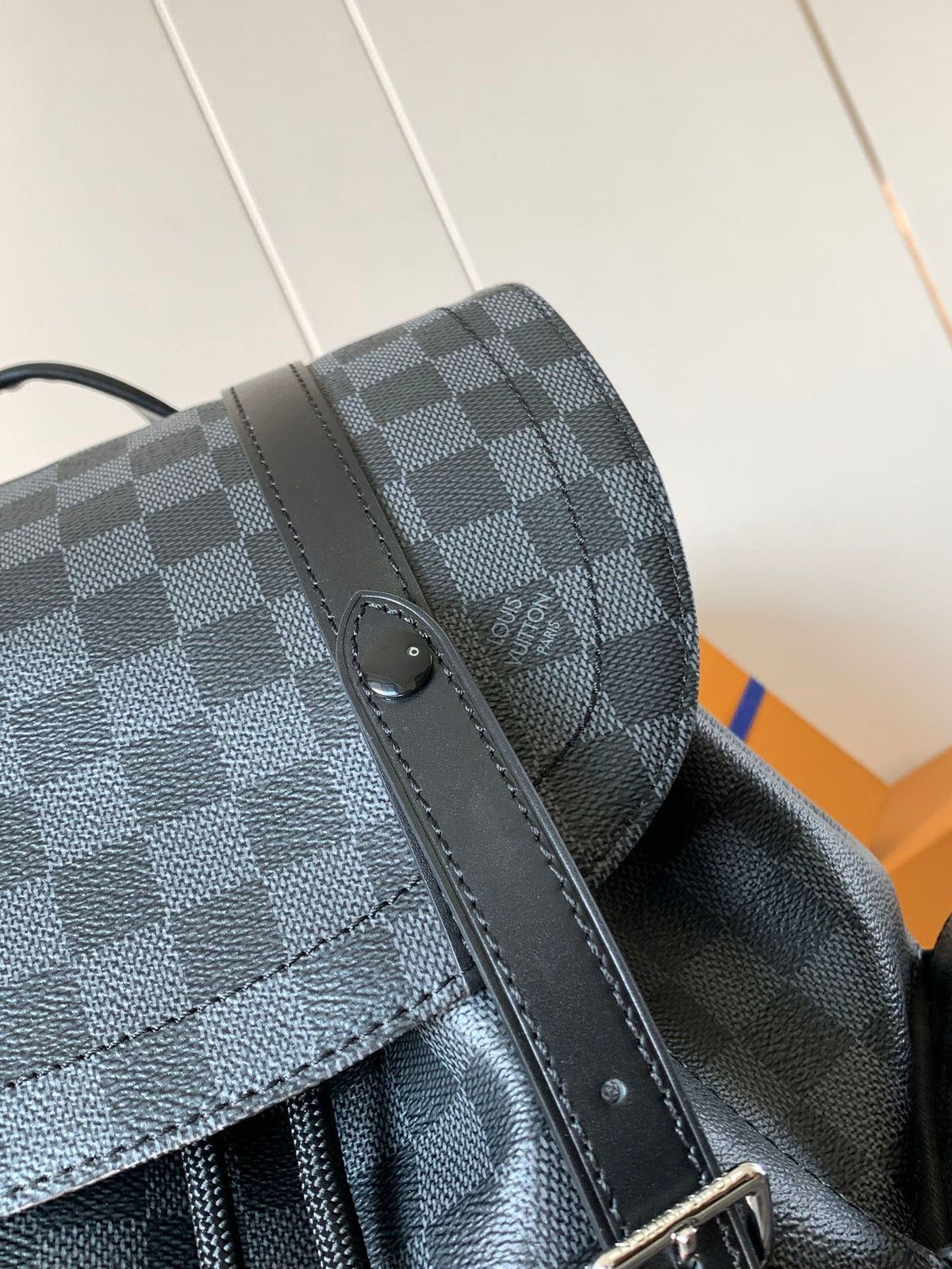 LOUIS VUITTON CHRISTOPHER MM BACKPACK 47 IN BLACK DAMIER GRAPHITE CANVAS