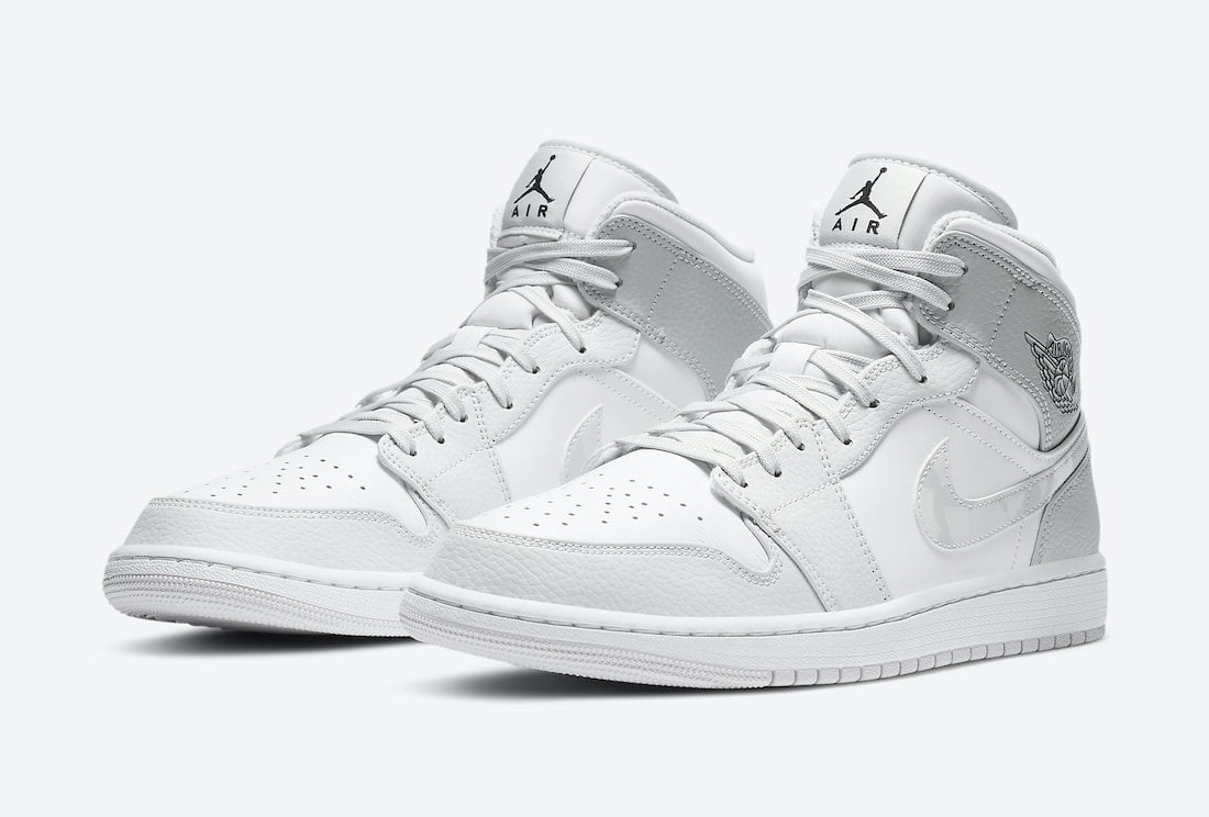 Jordan 1 MID SE GS Grey Camo Swoosh DC9035 Sneakers