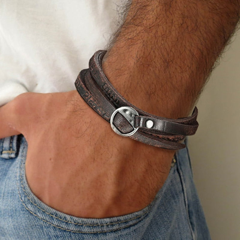 Manila Leather & Zinc Alloy Bracelet